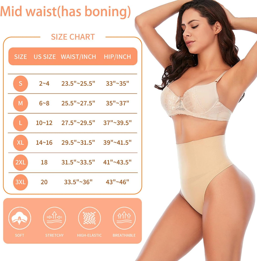 Tummy Control Thong Shapewear for Women Seamless Shaping Novelty Thong Panties Body Shaper Underwear