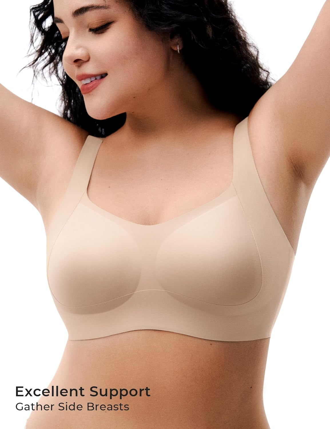 Womens Seamless Wireless Bras Supportive Push up Bralettes