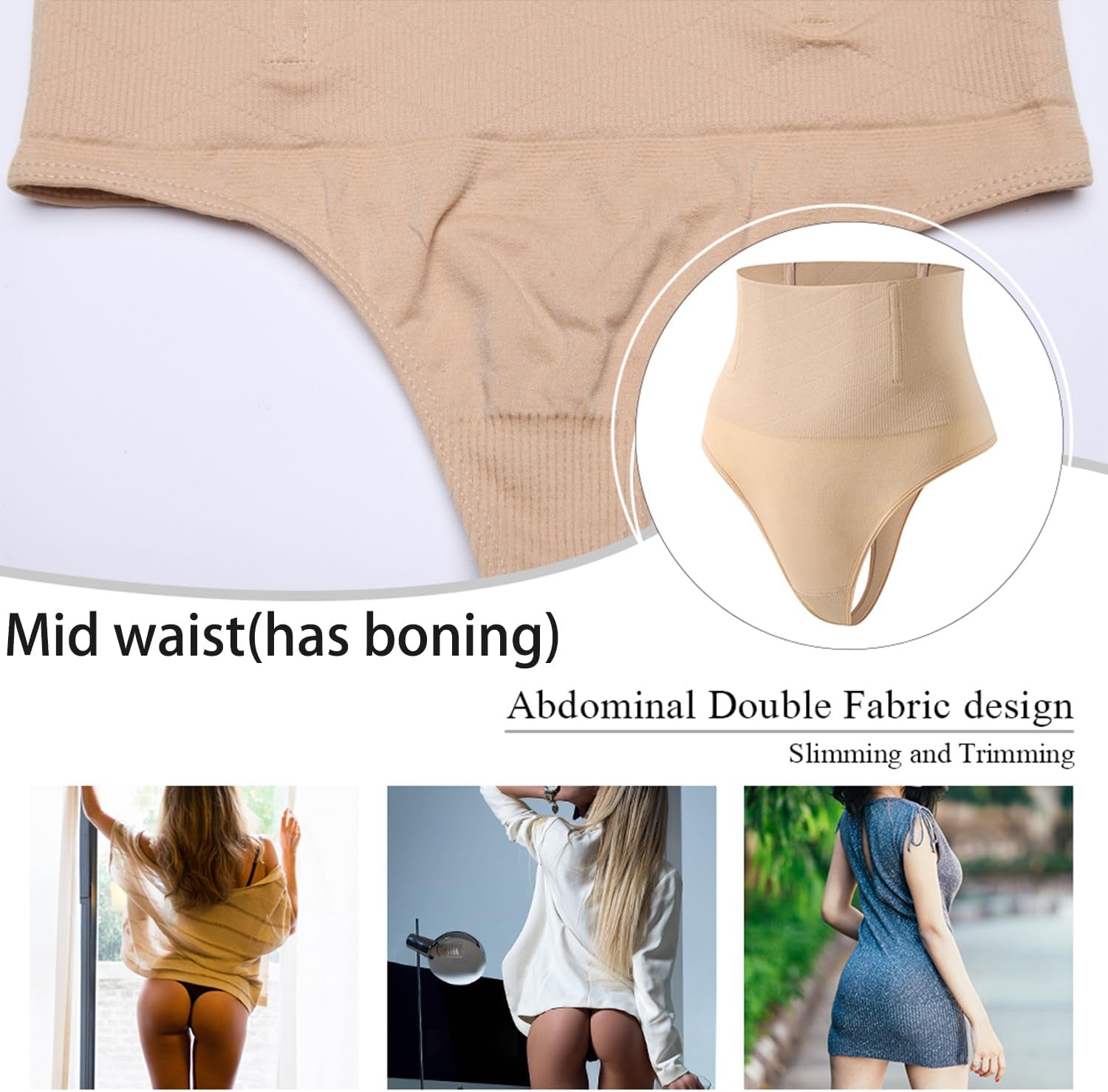Tummy Control Thong Shapewear for Women Seamless Shaping Novelty Thong Panties Body Shaper Underwear