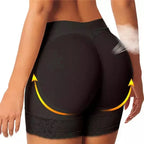 Women’S Padded Shaping Shorts Lace Trim Seamless Lift Underwear