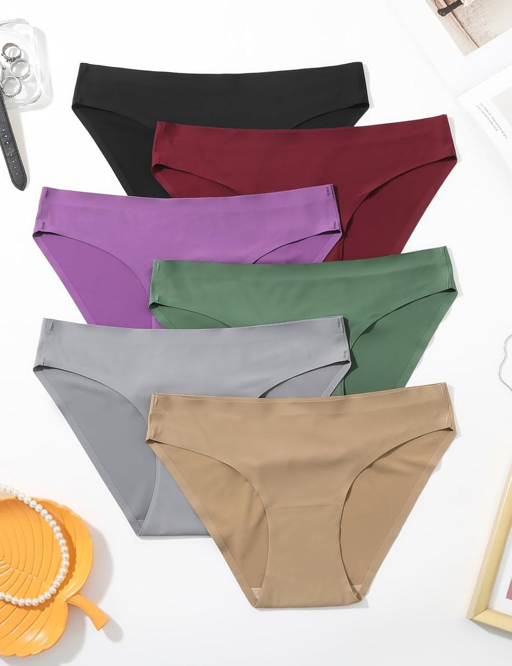 Women'S Seamless Underwear No Show Panties 6 Pack