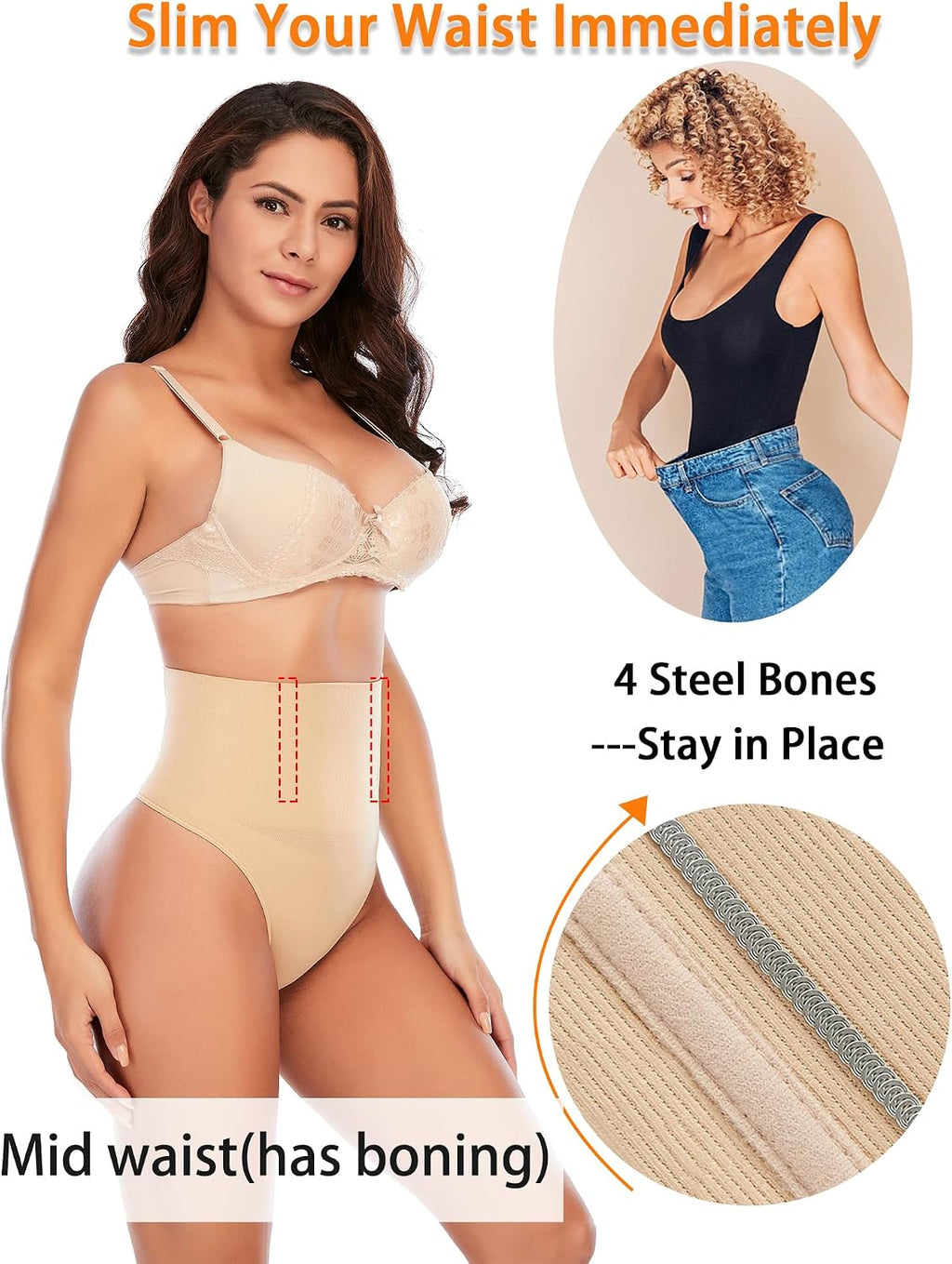 Tummy Control Thong Shapewear for Women Seamless Shaping Novelty Thong Panties Body Shaper Underwear