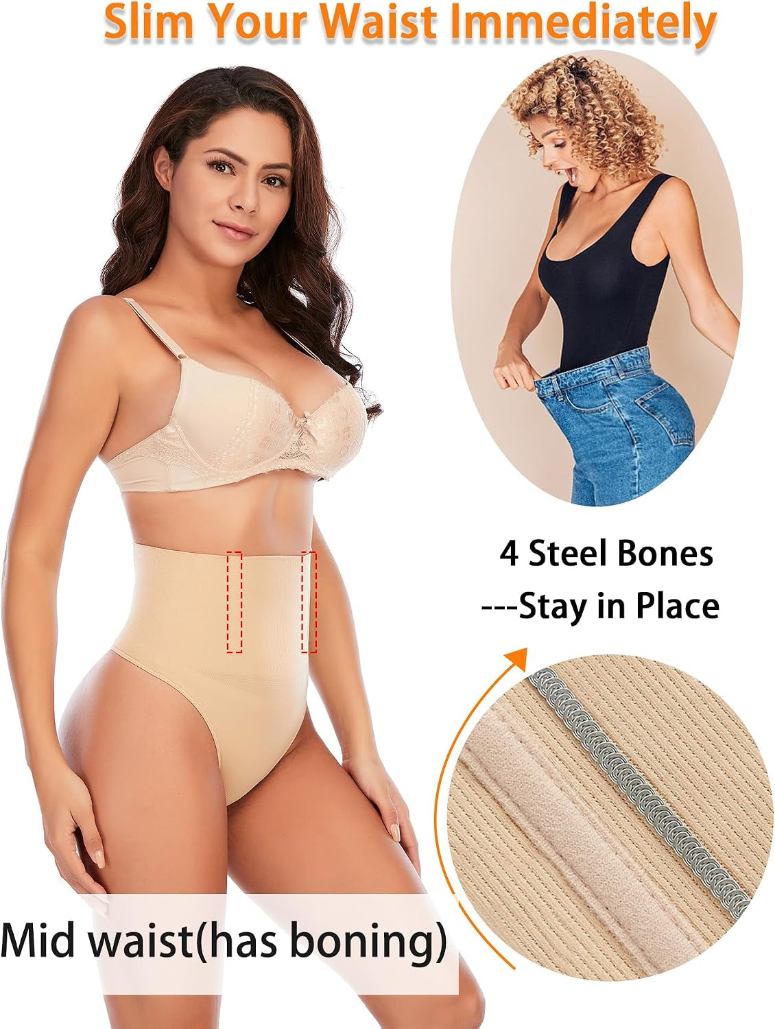 Tummy Control Thong Shapewear for Women Seamless Shaping Novelty Thong Panties Body Shaper Underwear