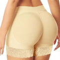 Women’S Padded Shaping Shorts Lace Trim Seamless Lift Underwear