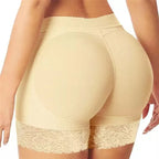 Women’S Padded Shaping Shorts Lace Trim Seamless Lift Underwear